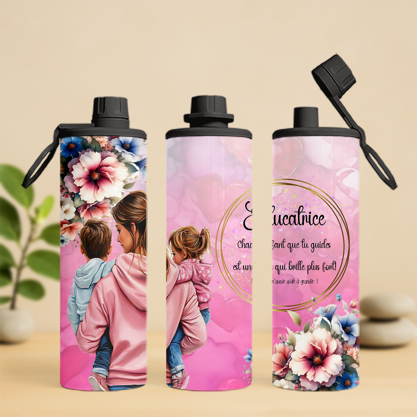 bouteille isotherme 20 oz, éducatrice, garderie, cadeau