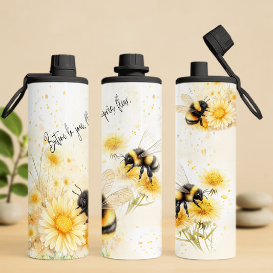 bouteille isotherme 20 oz, abeille et fleur