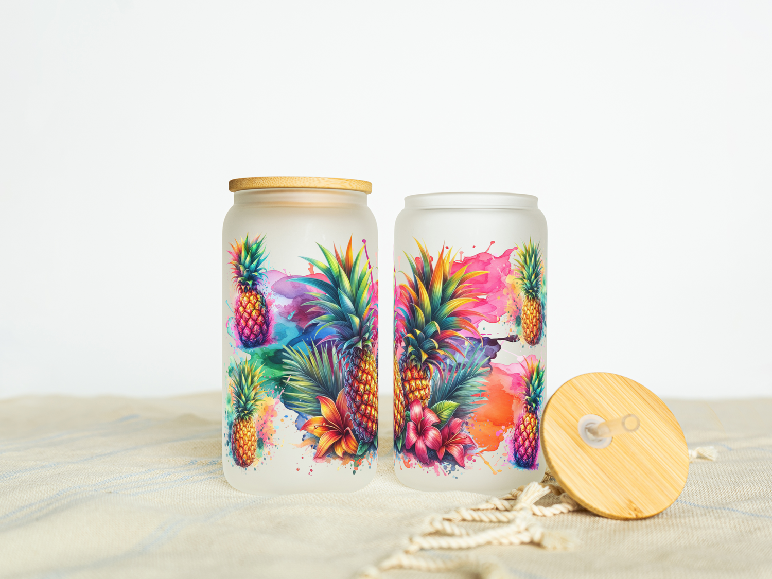 verre givré, ananas, été