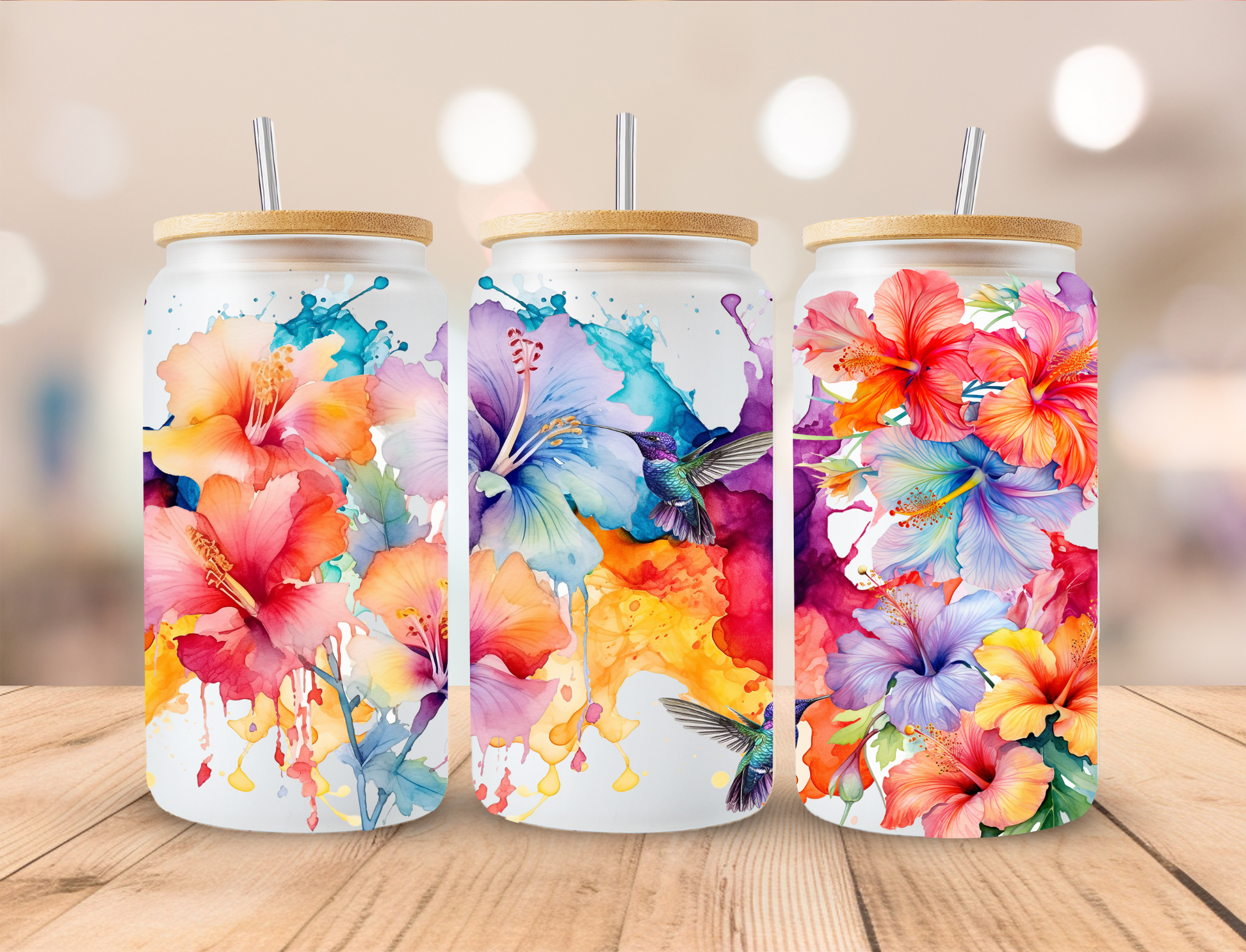 fichier numérique, design 16 oz, colibris