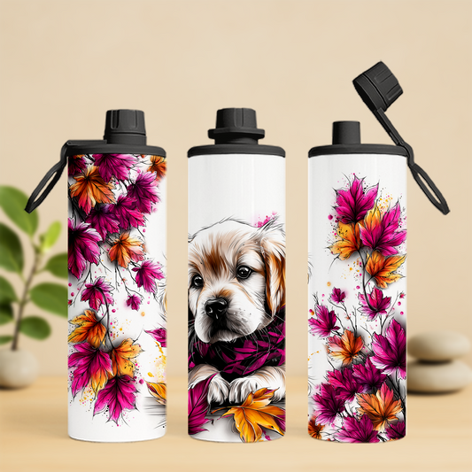 bouteille isotherme 20 oz, golden retriever, automne
