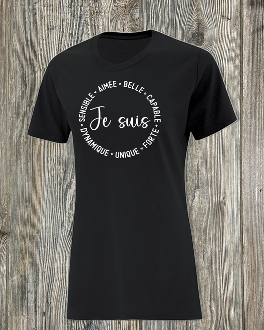 t-shirt je suis, noir