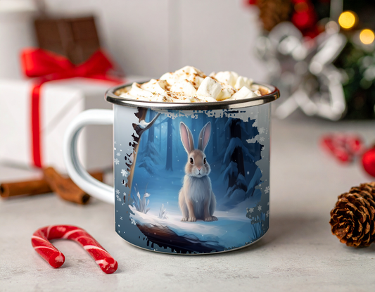 Tasse en émail, Lièvre