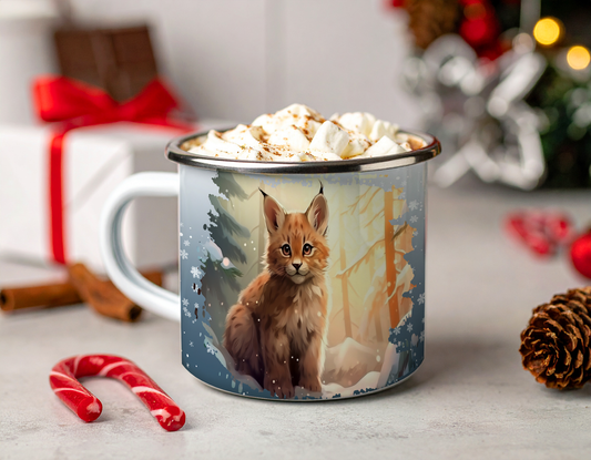 Tasse en émail, Lynx