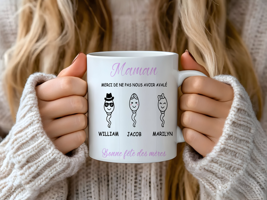 Tasse en céramique - Merci de ne pas nous avoir avalés