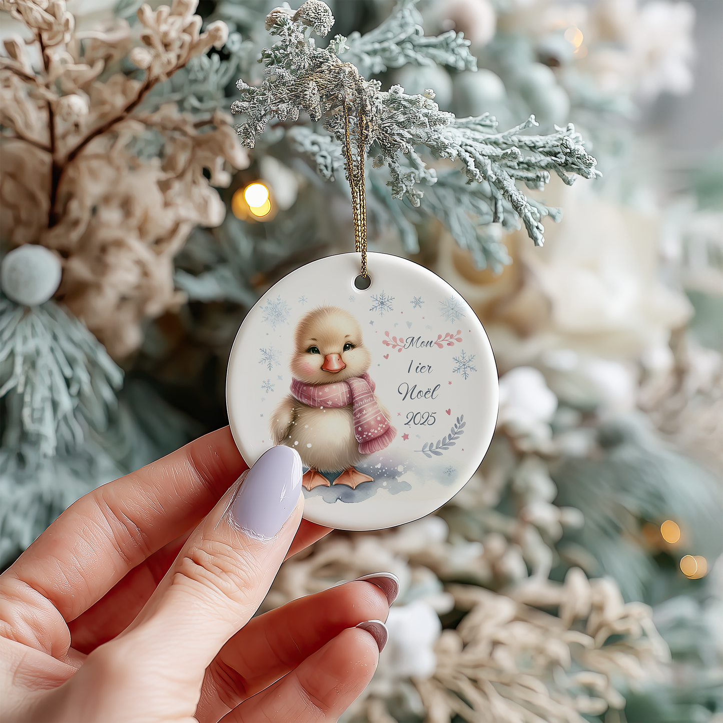 ornement mon premier noël, bébé, petit canard