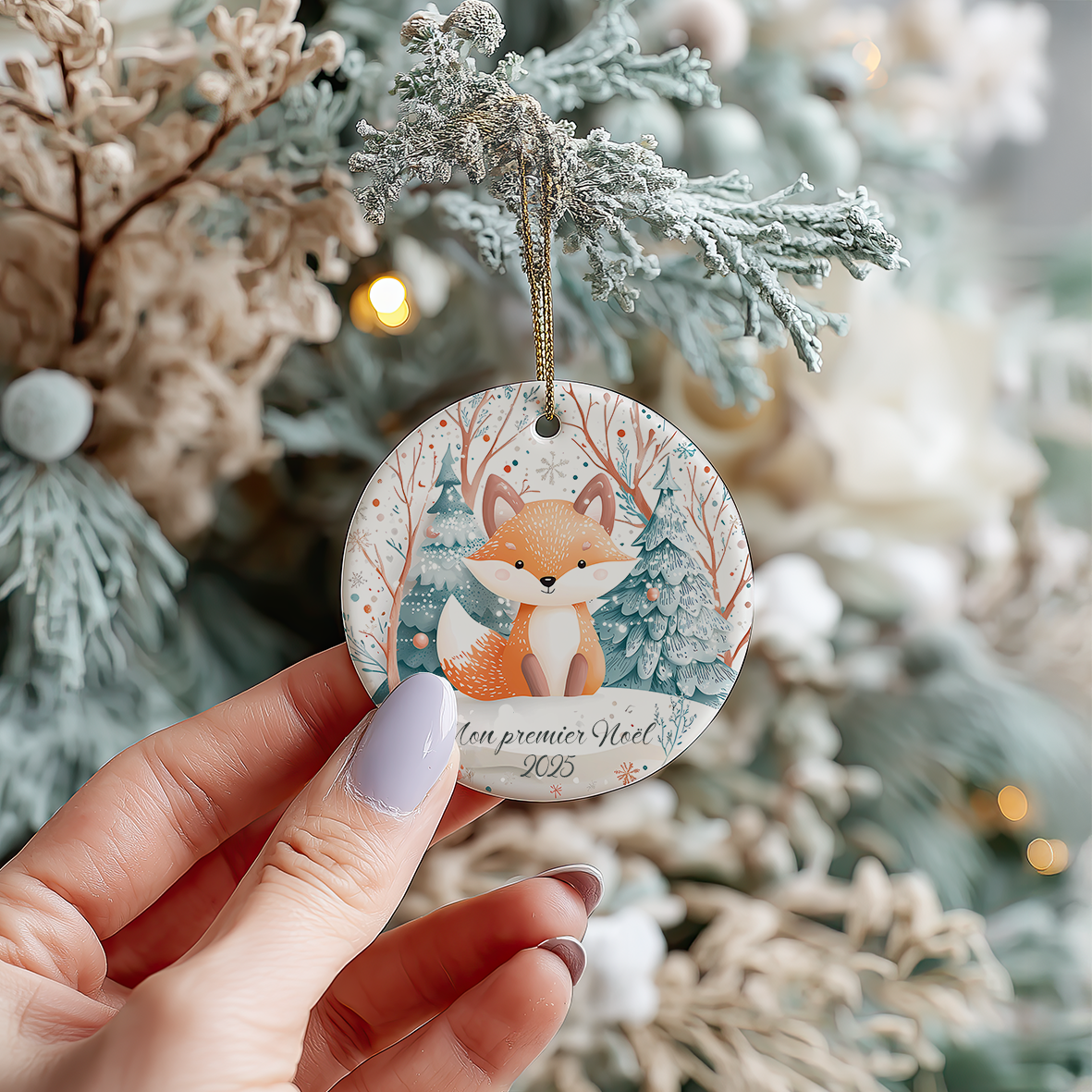 ornement de noël, mon premier noël, renard