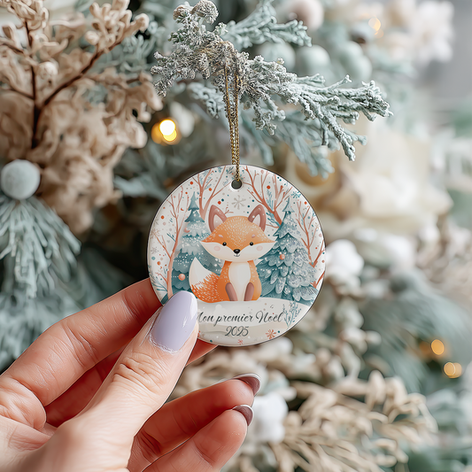ornement de noël, mon premier noël, renard