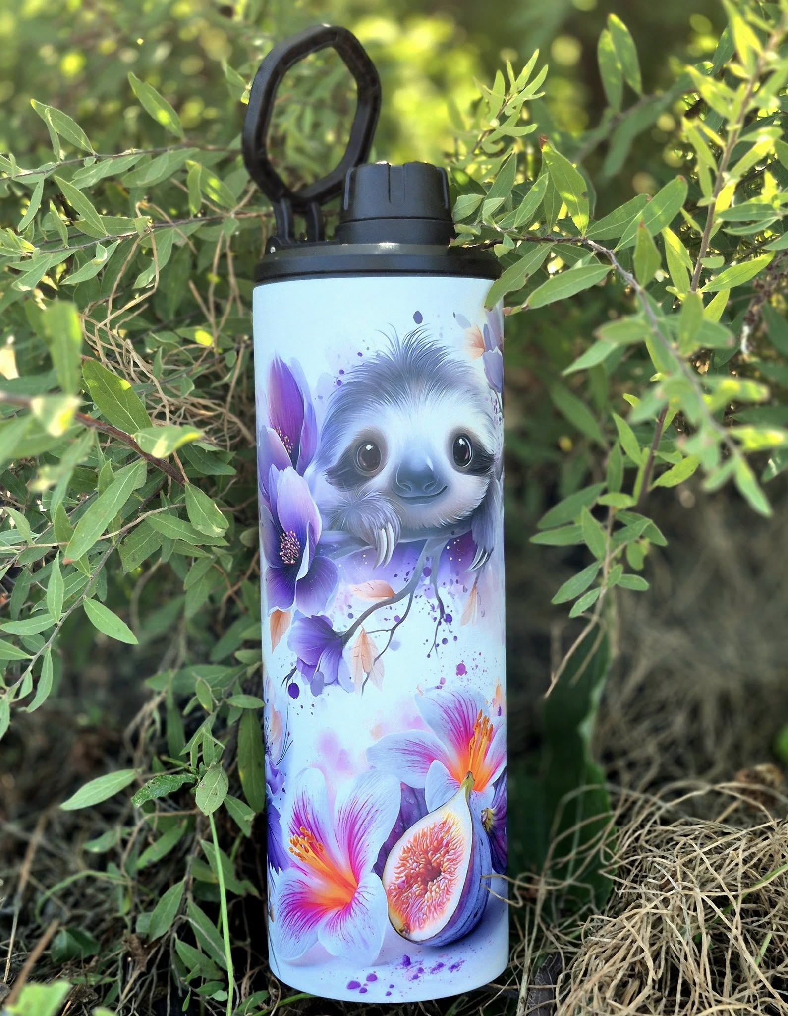 bouteille isotherme 20 oz, paresseux et figues